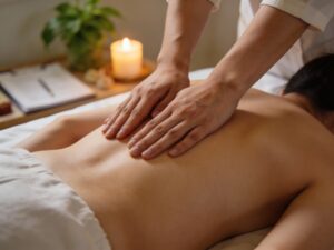 Sanador en meditación con una mano en el corazón conectando con su alma y su propósito de sanación espiritual.