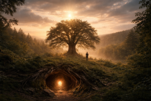 los tres mundos en el viaje chamánico de Michael Harner