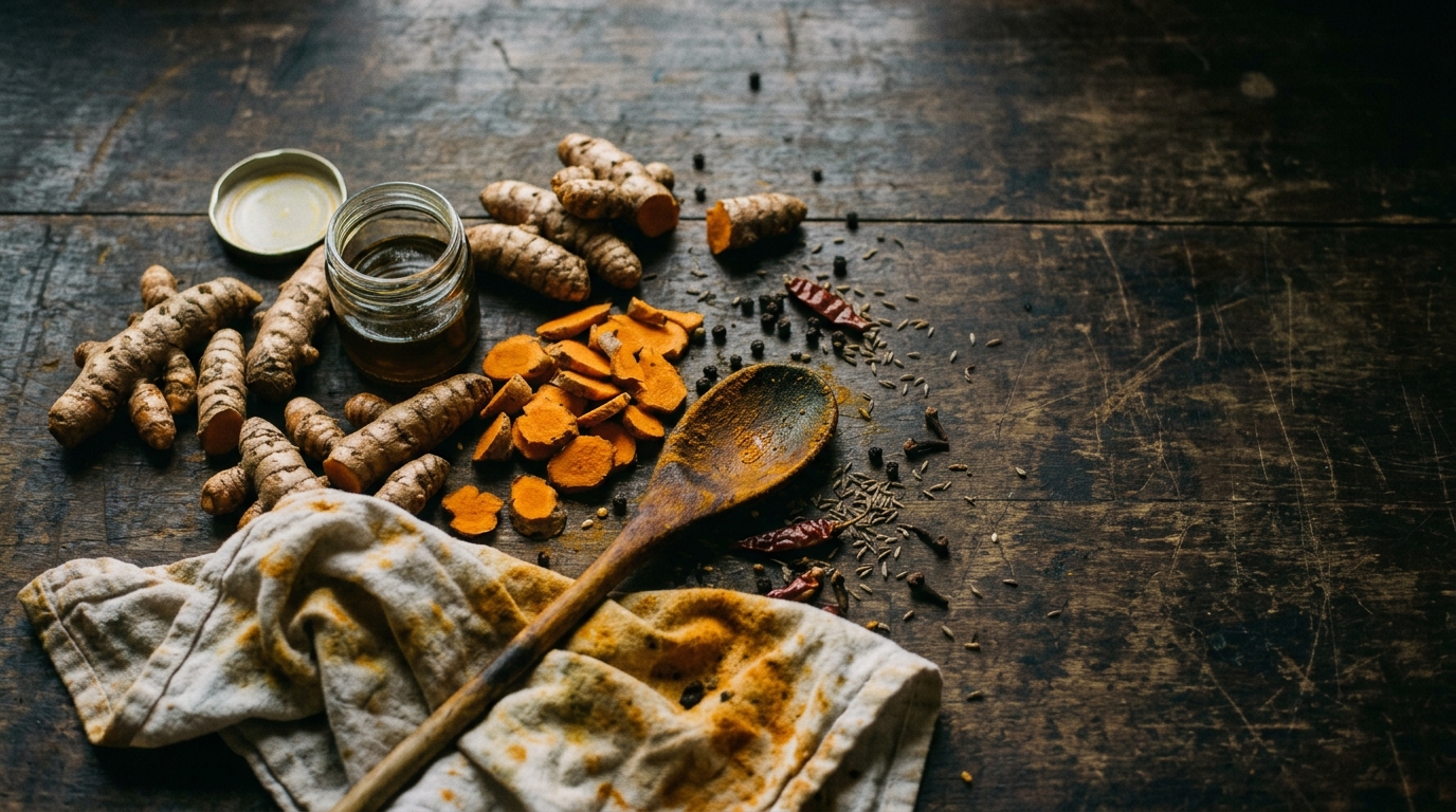 Cúrcuma en la cocina: raíz fresca, aceite y especias