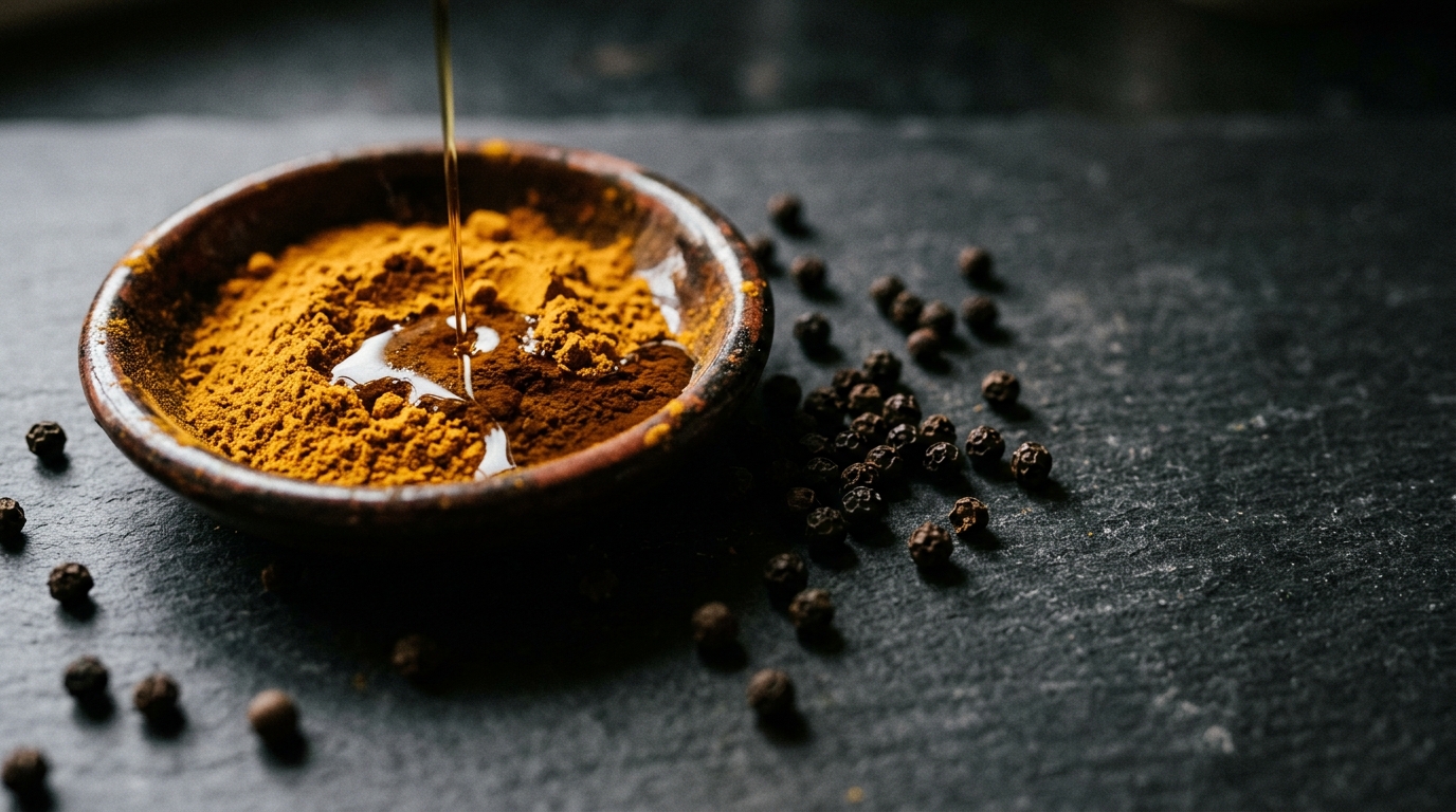 Curcumina con piperina y grasa: cómo mejorar la biodisponibilidad